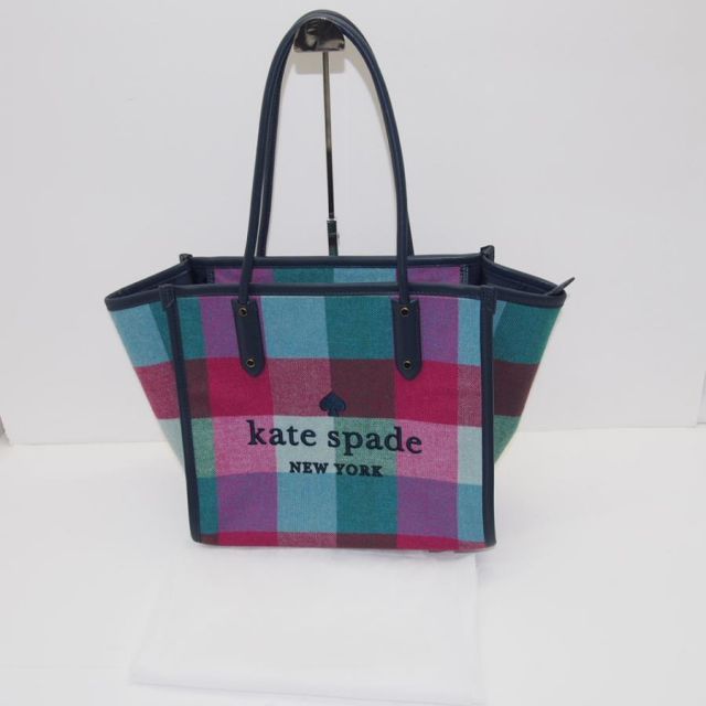 【値下げ】エラ ケイトスペード　フェスティブ チェック ファブリック トート Kate Spade NEW YORK エラ フェスティブチェック ファブリック トート