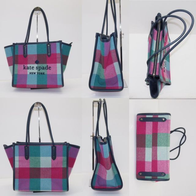 Kate Spade NEW YORK エラ フェスティブチェック ファブリック トート