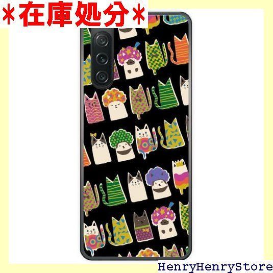 ScoLar ス Xperia 5 IV SO-54 C SOG 09 A 204 SO ケース ハードケース スマホケース エクスペリア スマホカバー ポリカーボネート製 保護 猫柄 アフロ猫と仲間 ブラック 552