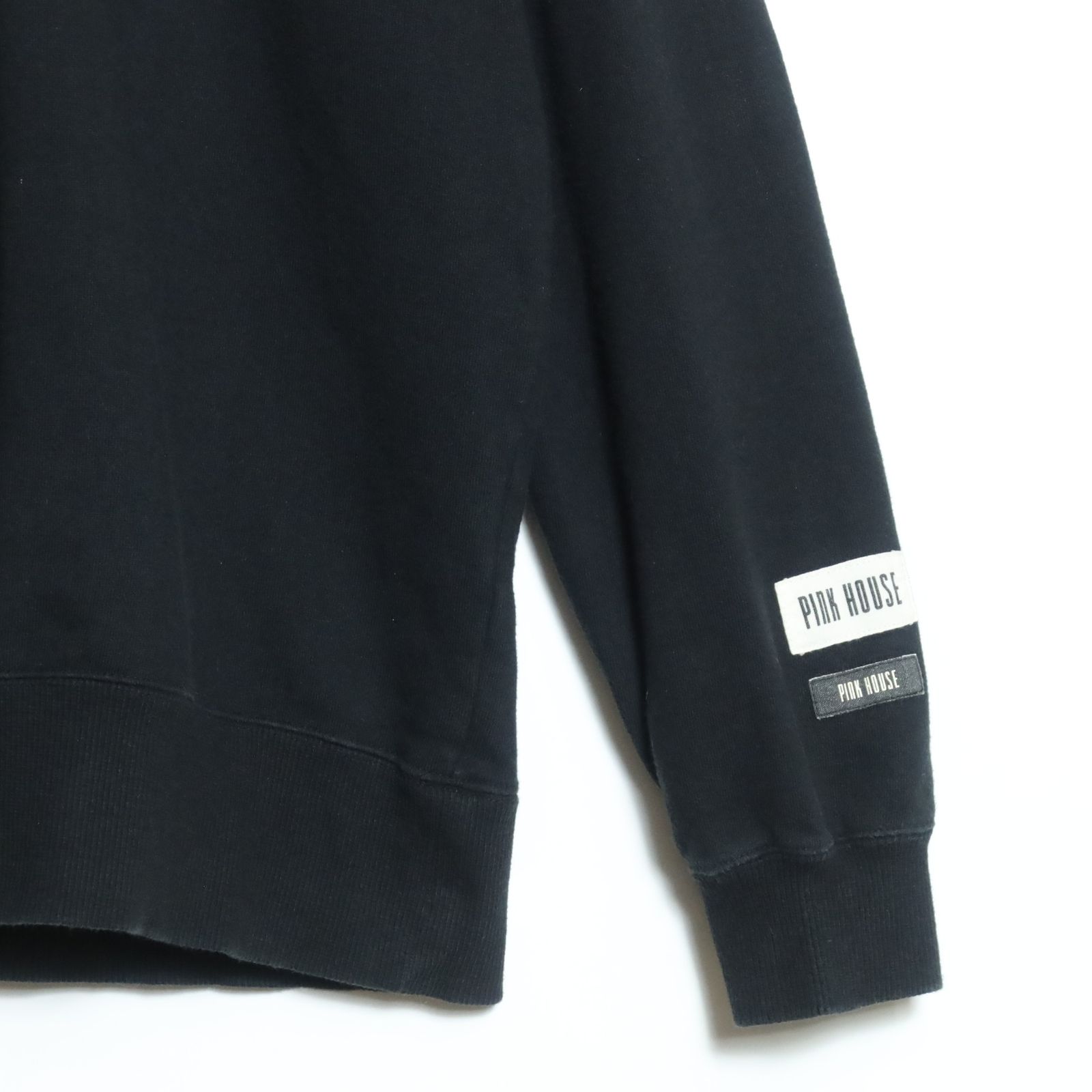 ピンクハウス　トレーナー　スウェットシャツ　黒 ピンクハウス☆トレーナー スウェット チュニック 大きいサイズL 黒系