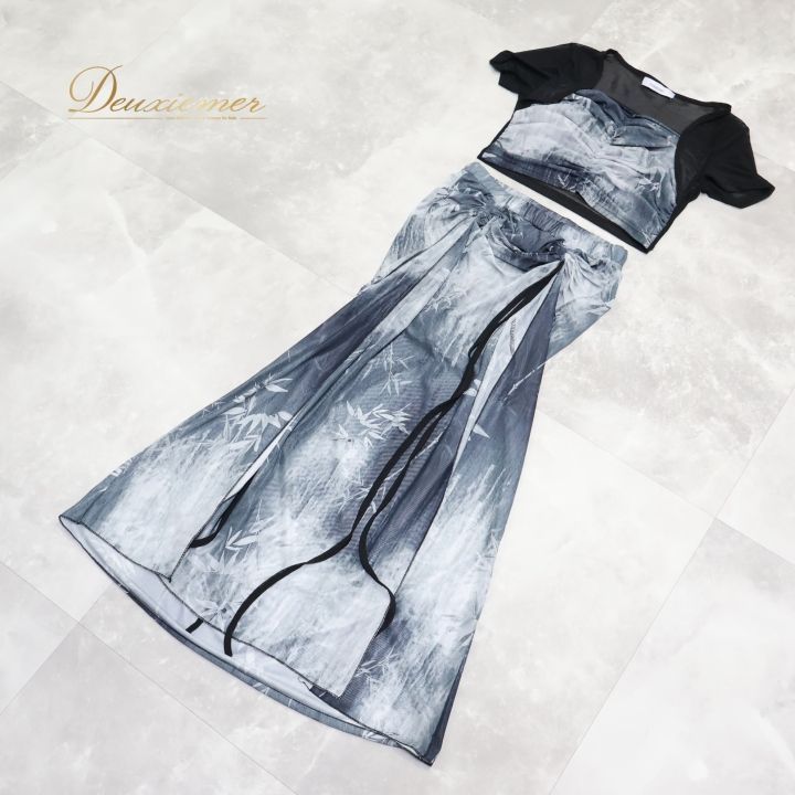 ベリーダンス 衣装 上下セット ブラック系 solana belly レッスン