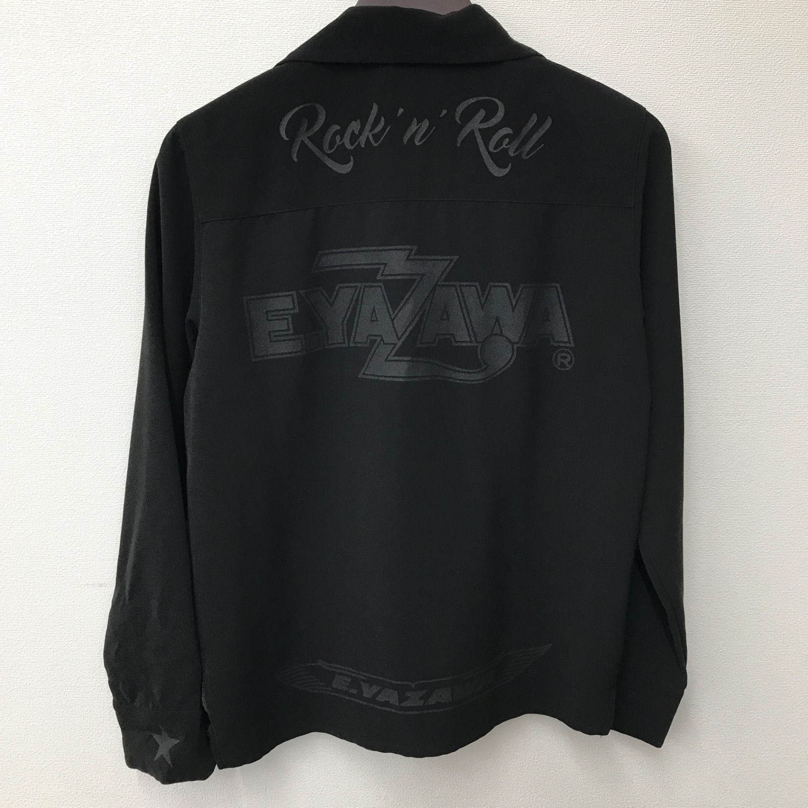 M11076 E.YAZAWA 矢沢永吉 長袖 ドレスシャツ ブラック 黒 S メンズ