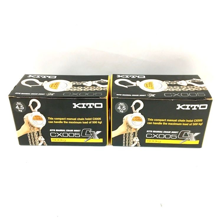 KITO キトー チェーンブロック CX 005 CX形 セット 定格荷重500 kg 標準揚程2 5 m 現場 荷揚げ 軽量 運搬 荷上 吊り DW 3687