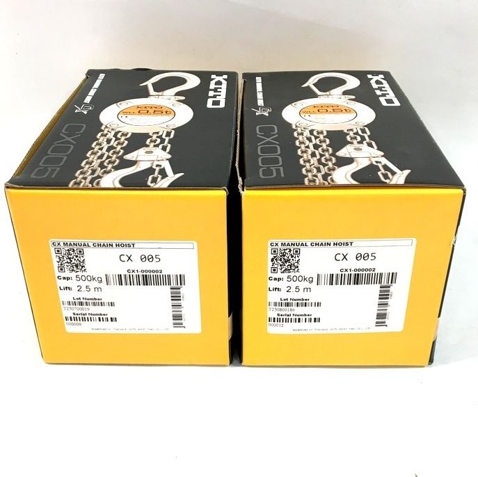 KITO キトー チェーンブロック CX 005 CX形 セット 定格荷重500 kg 標準揚程2.5 m 現場 荷揚げ 軽量 運搬 荷上 吊り DW 3687