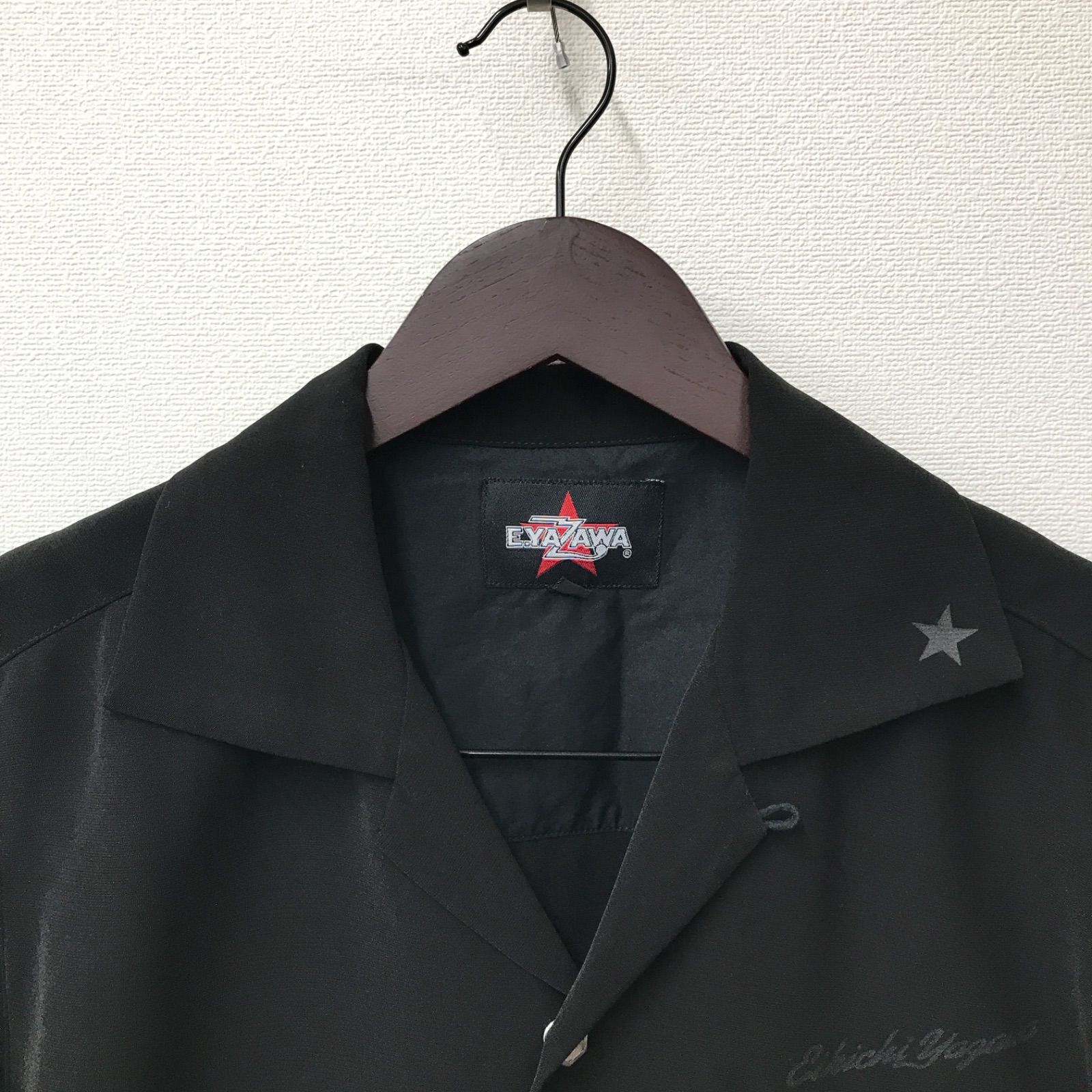 M11076 E.YAZAWA 矢沢永吉 長袖 ドレスシャツ ブラック 黒 S メンズ