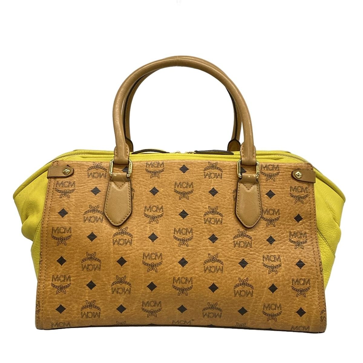 【超メルカリ市開催中！】MCM　エムシーエム　ハンドバッグ MCM(エムシーエム) ハンドバッグ MWB2SVI09GI001 ブラウン×イエロー