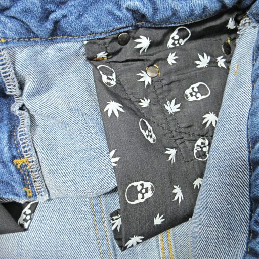 ⭐︎ルシアンペラフィネ⭐︎スカル柄 ⭐︎ネイビー ⭐︎デニム　⭐︎軽量ジャケット ルシアンペラフィネ LUCIEN PELLAT-FINET スカル刺繍 デニム ミニ