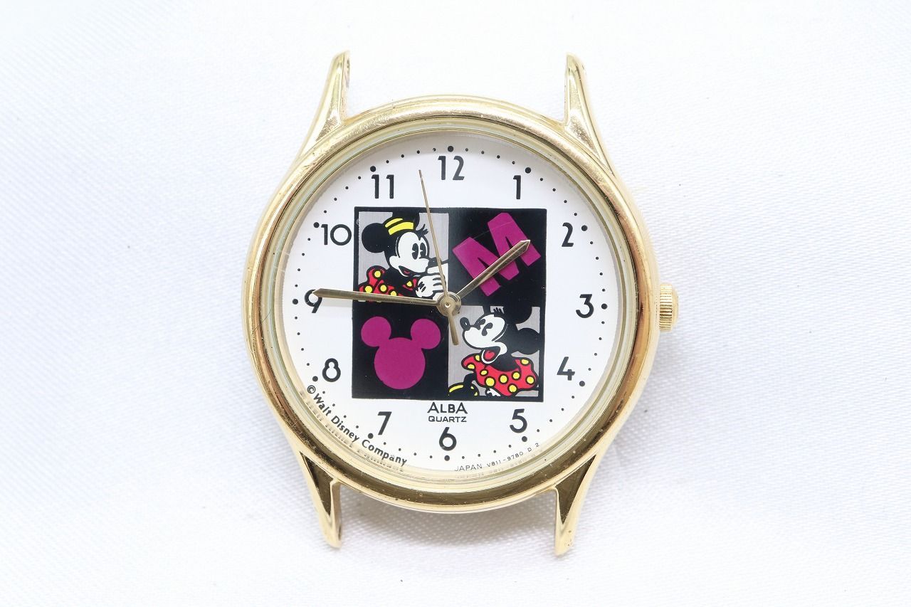 W279-37】動作品 電池交換済 SEIKO ALBA DISNEY セイコー アルバ