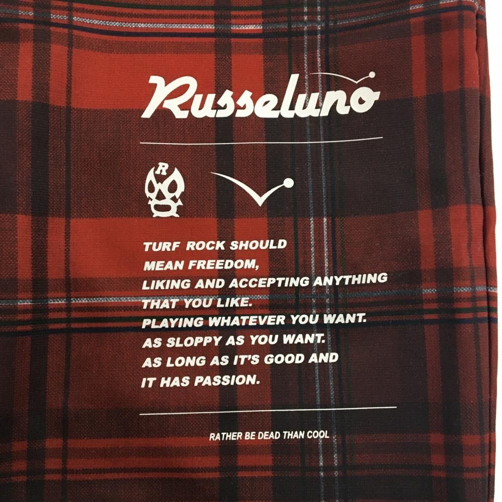 ラッセルノ パンツ ダークレッド×黒 チェック ストレッチ ルチャマスク