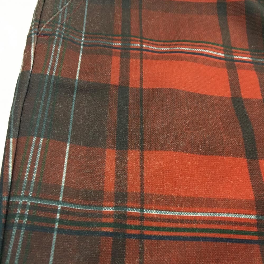 ラッセルノ パンツ ダークレッド×黒 チェック ストレッチ ルチャマスク