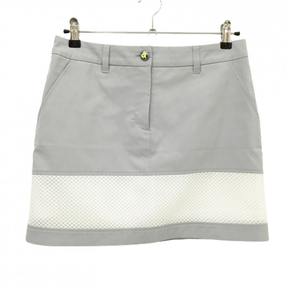 超 アルチビオ スカート グレー 白 裾メッシュ調 ストレッチ レディース 40 L ゴルフウェア archivio