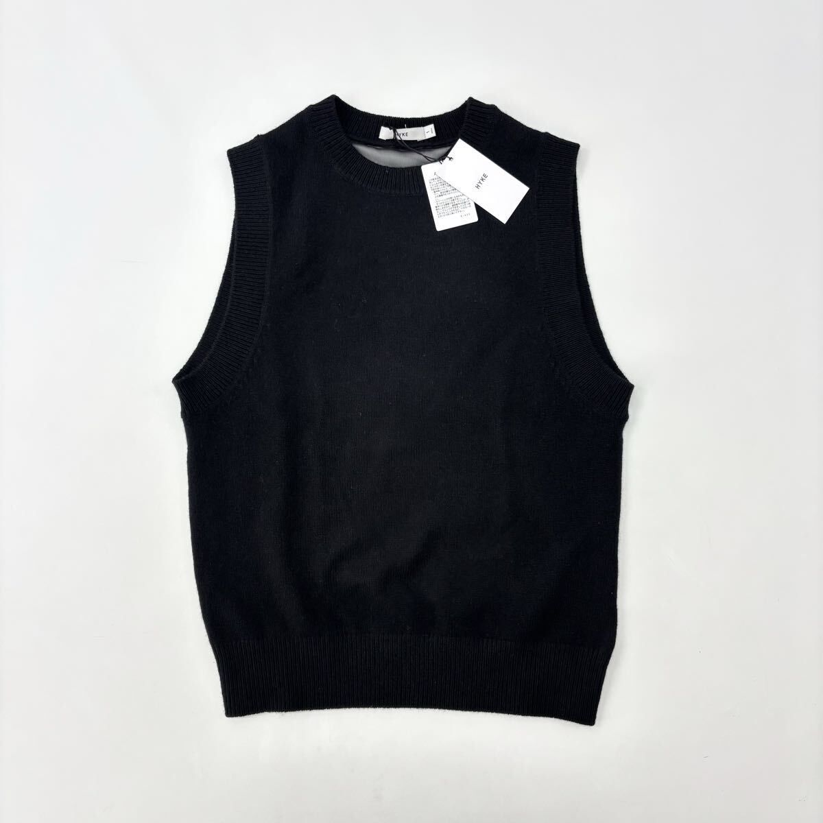 25 aw 2025 HYKE ハイク VEST 11400 異素材 ドッキング ニット ベスト BLACK ブラック サイズ 1 定価27 500円 711 0140