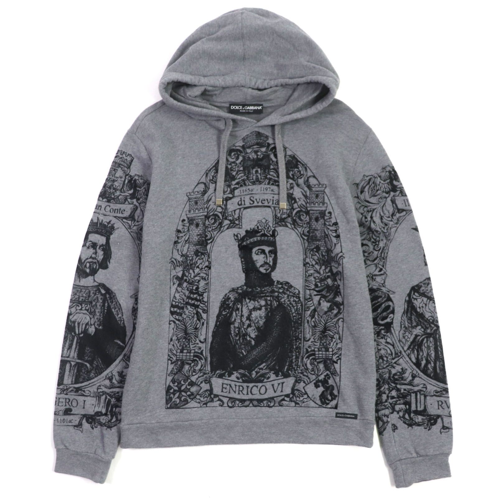 公式・限定 D&G ロゴプリント グレー パーカー 44 【公式通販】