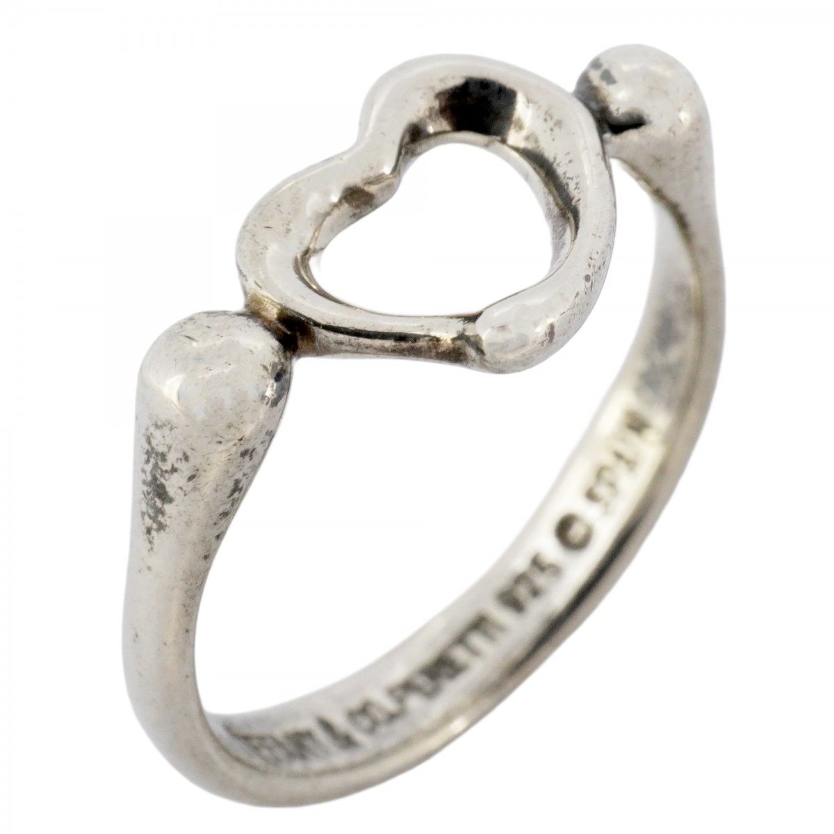 5job0659】ティファニー リング オープンハート シルバー925 10.5号