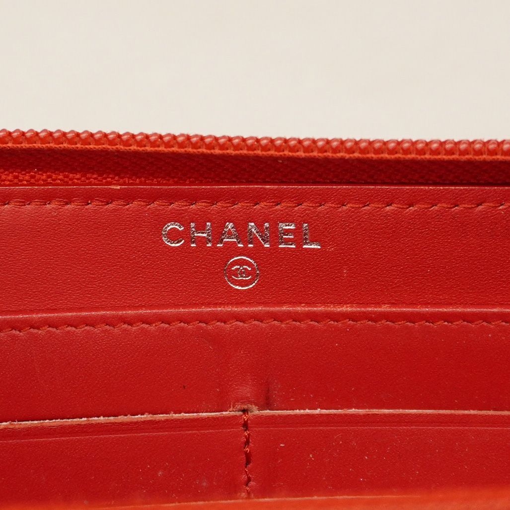 5oe6216】シャネル 長財布 ボーイシャネル パテントレザー レッド