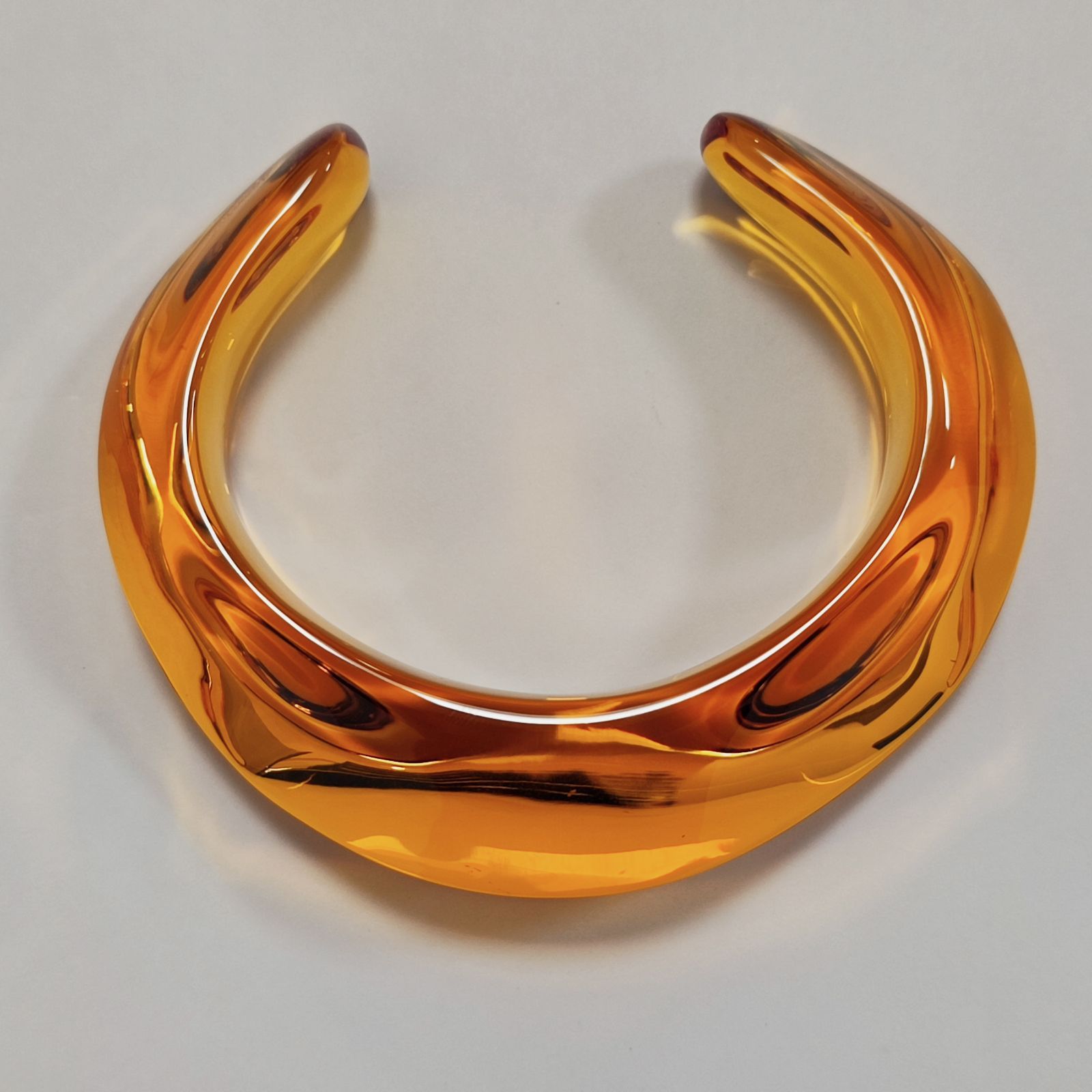 バカラ　バングル 美品☆バカラ Baccara クリスタルガラス バングル イエロー系色