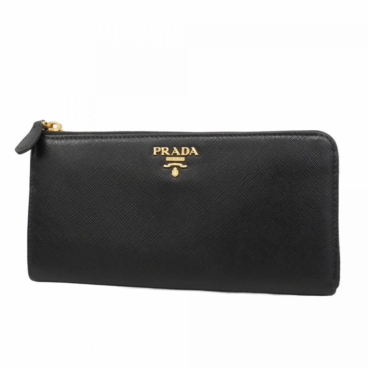 ✨美品✨プラダ　長財布　サフィアーノレザー　ロゴ金具　ブラック×ゴールド金具 5of6396】プラダ 長財布 サフィアーノ レザー ブラック ゴールド金具