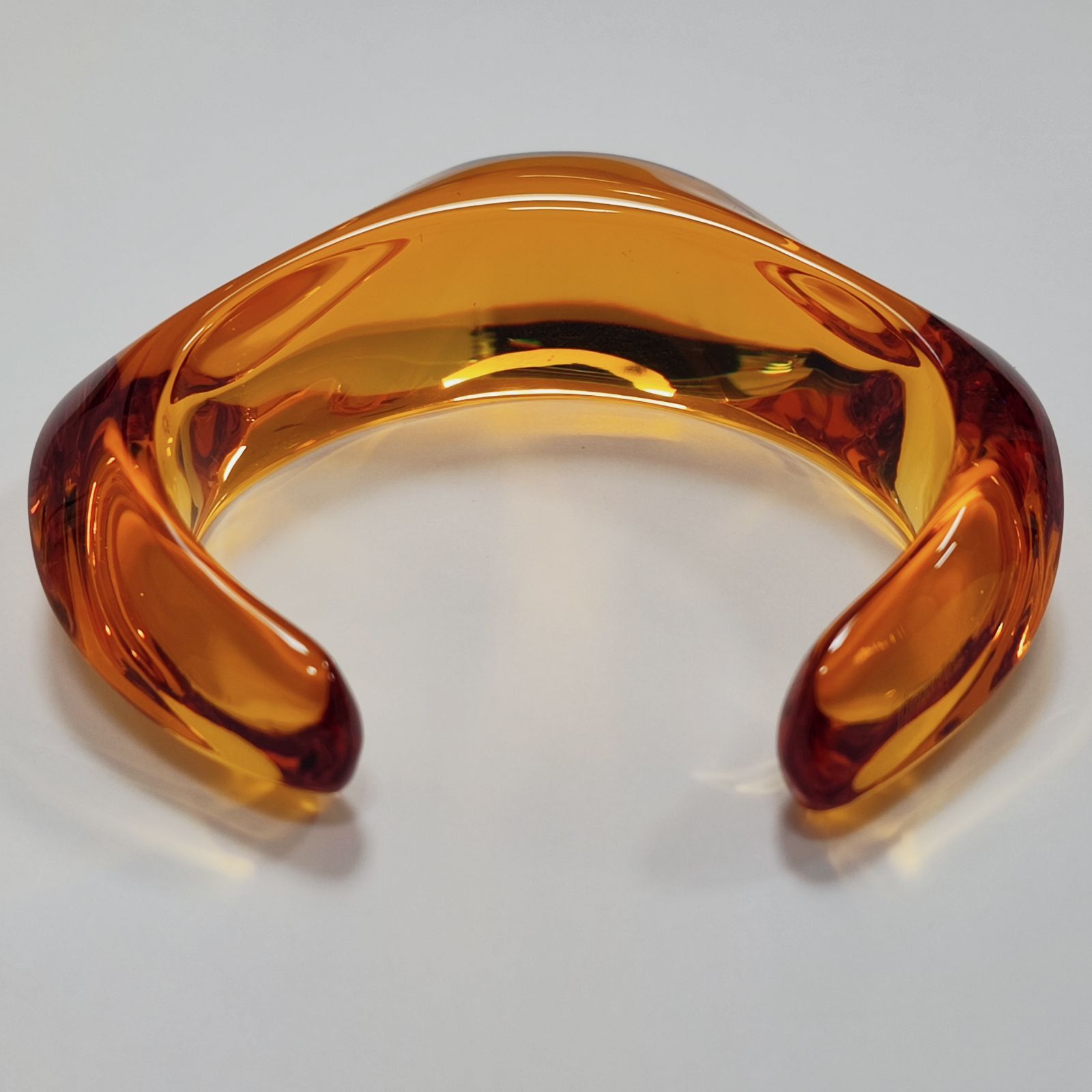 美品☆バカラ Baccara クリスタルガラス バングル イエロー系色