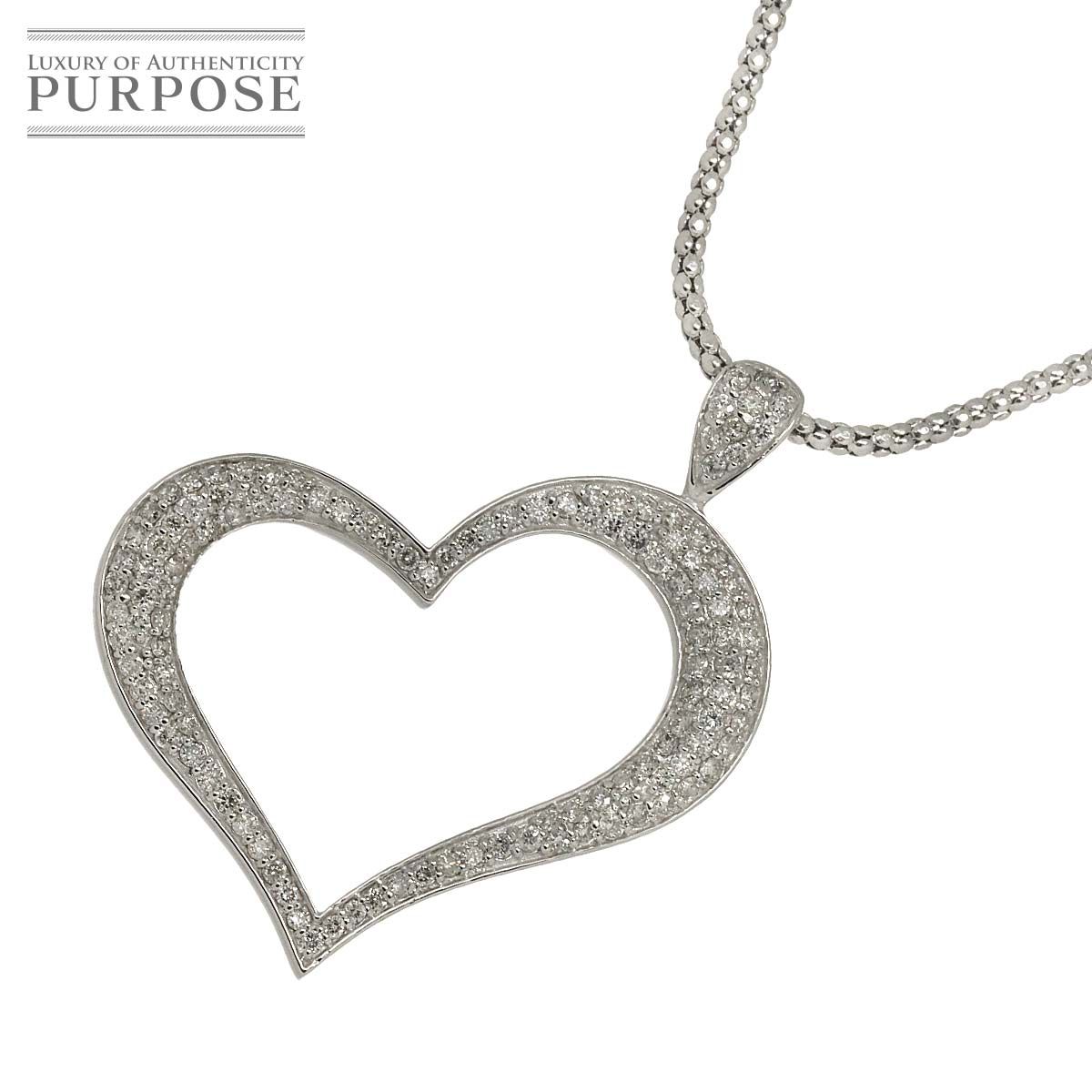 ダイヤ 1.00 ct ネックレス 49.5 cm K 18 WG ホワイトゴールド 750 Diamond Necklace