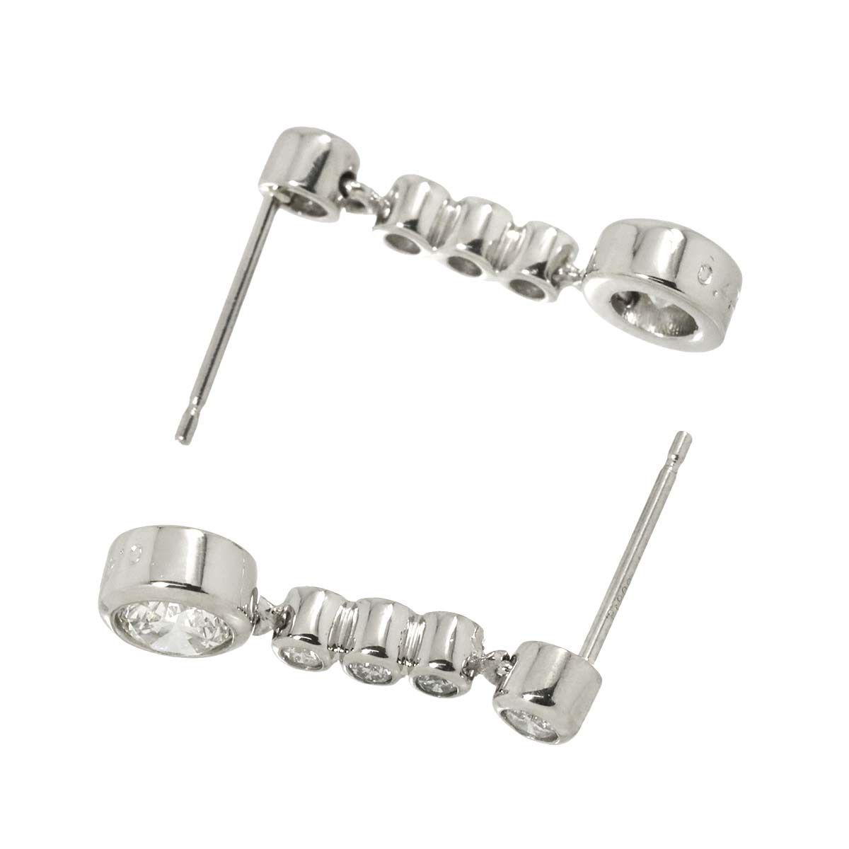 ダイヤ 0.42ct/0.42ct ピアス Pt プラチナ Diamond Earrings Pierced