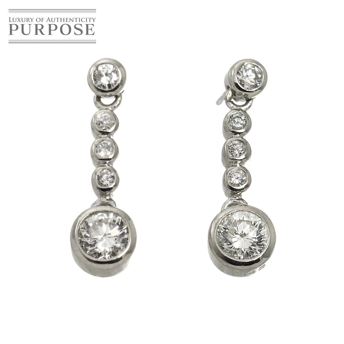 ダイヤ 0.42ct/0.42ct ピアス Pt プラチナ Diamond Earrings Pierced