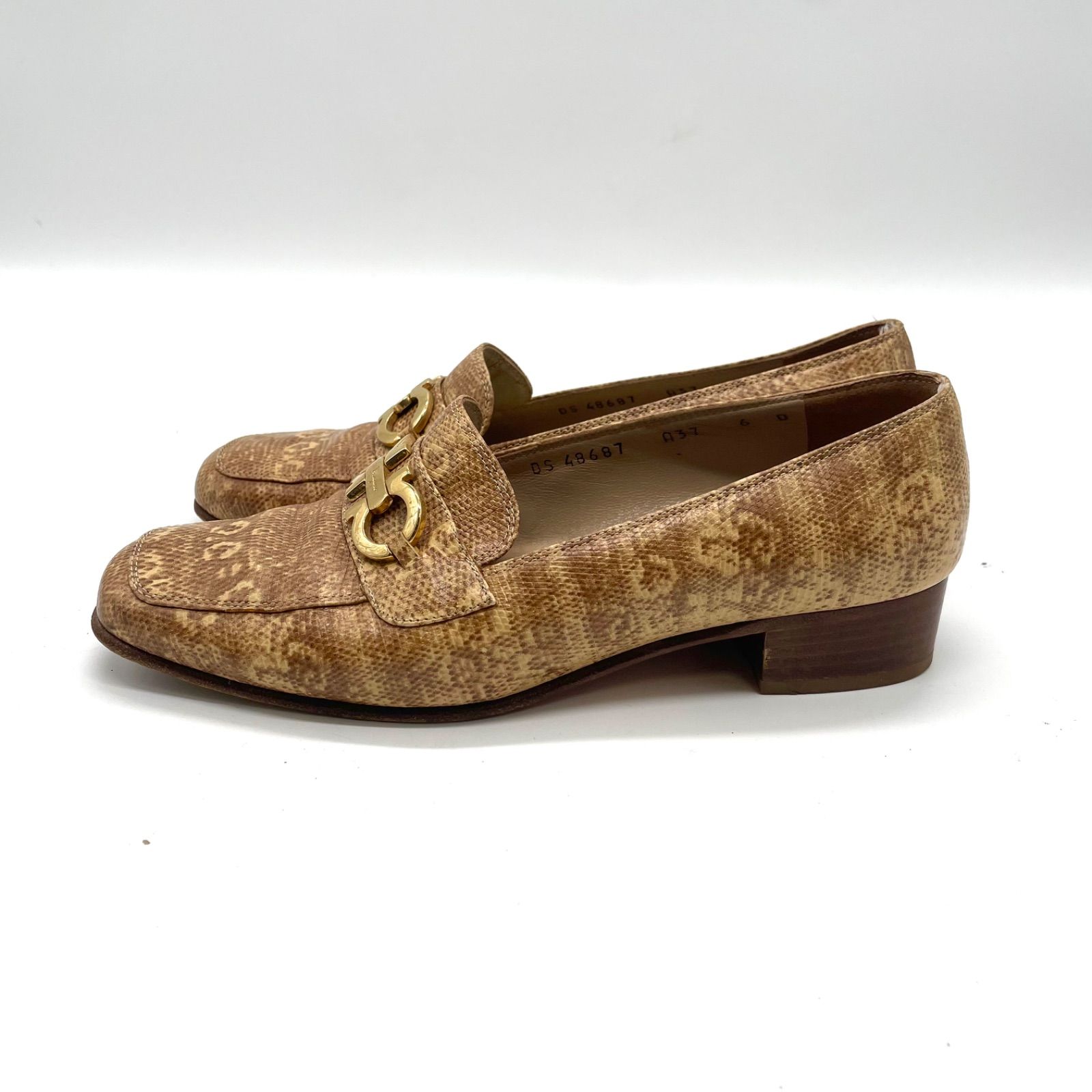 【美品・1回使用】サルヴァトーレ フェラガモ　ガンチーニローファー　ブラウン Salvatore Ferragamo サルヴァトーレ フェラガモ ローファー