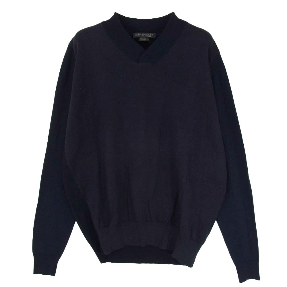 JOHN ジョンスメドレー ネイビー 綿ニット 新品 送料無料 SMEDLEY 