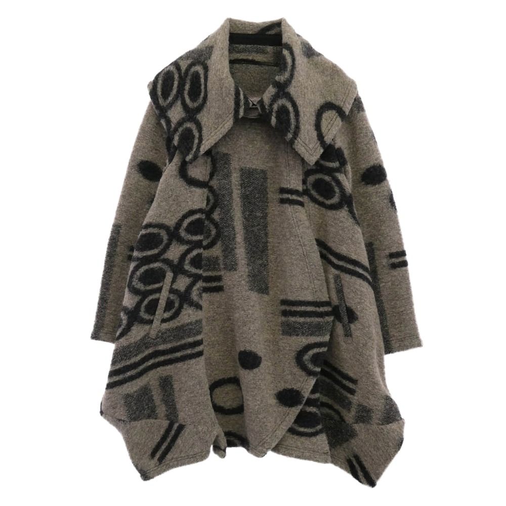 エイココンドウ eiko kondo ビッグカラー ロング ウール コート グレー