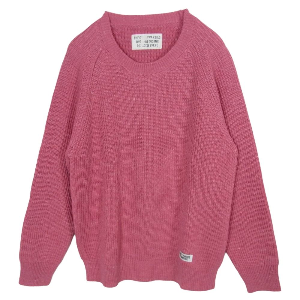 WACKO MARIA ワコマリア 17SS-WMK-KN08 クルーネック ウール ニット セーター ピンク系 S【】