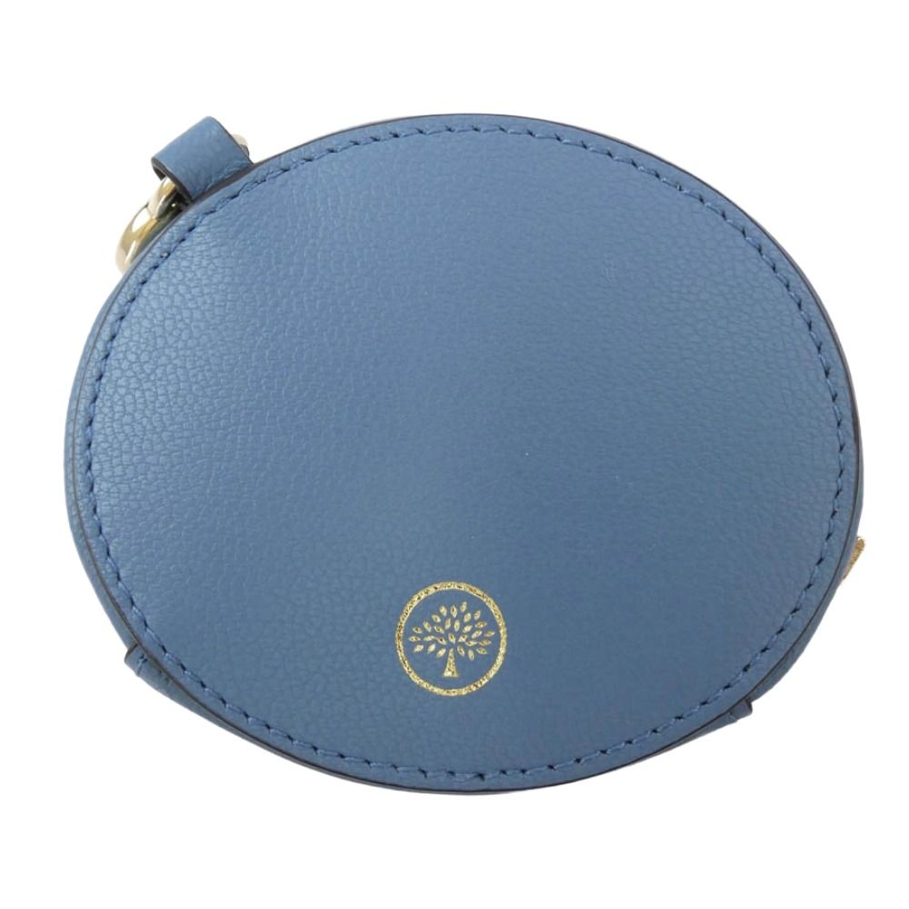 MULBERRY マルベリー レザー ジップド ケース キーリング ケース ライトブルー系【中古】 MULBERRY マルベリー レザー ジップド ケース キーリング コインケース