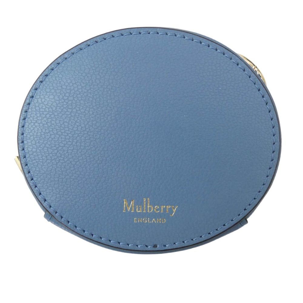 MULBERRY マルベリー レザー ジップド ケース キーリング ケース ライトブルー系【中古】 MULBERRY マルベリー レザー ジップド ケース キーリング コインケース