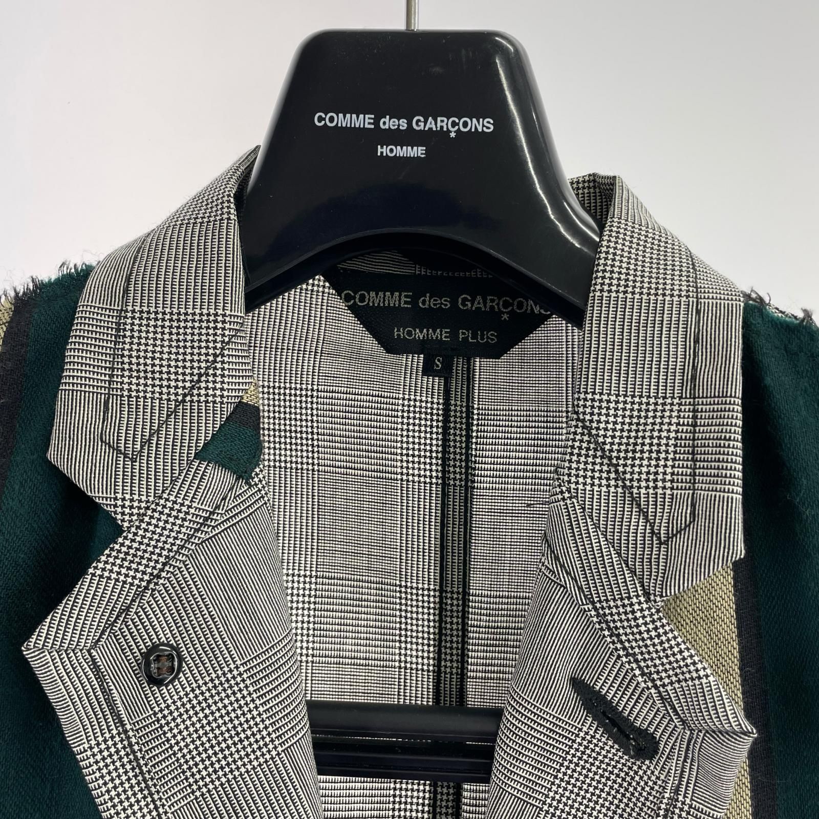 COMME des GARCONS HOMME PLUS ｸﾞﾚﾝﾁｪｯｸ ﾊﾟｯﾁﾜｰｸ ﾃｰﾗｰﾄﾞｼﾞｬｹｯﾄ - メルカリ