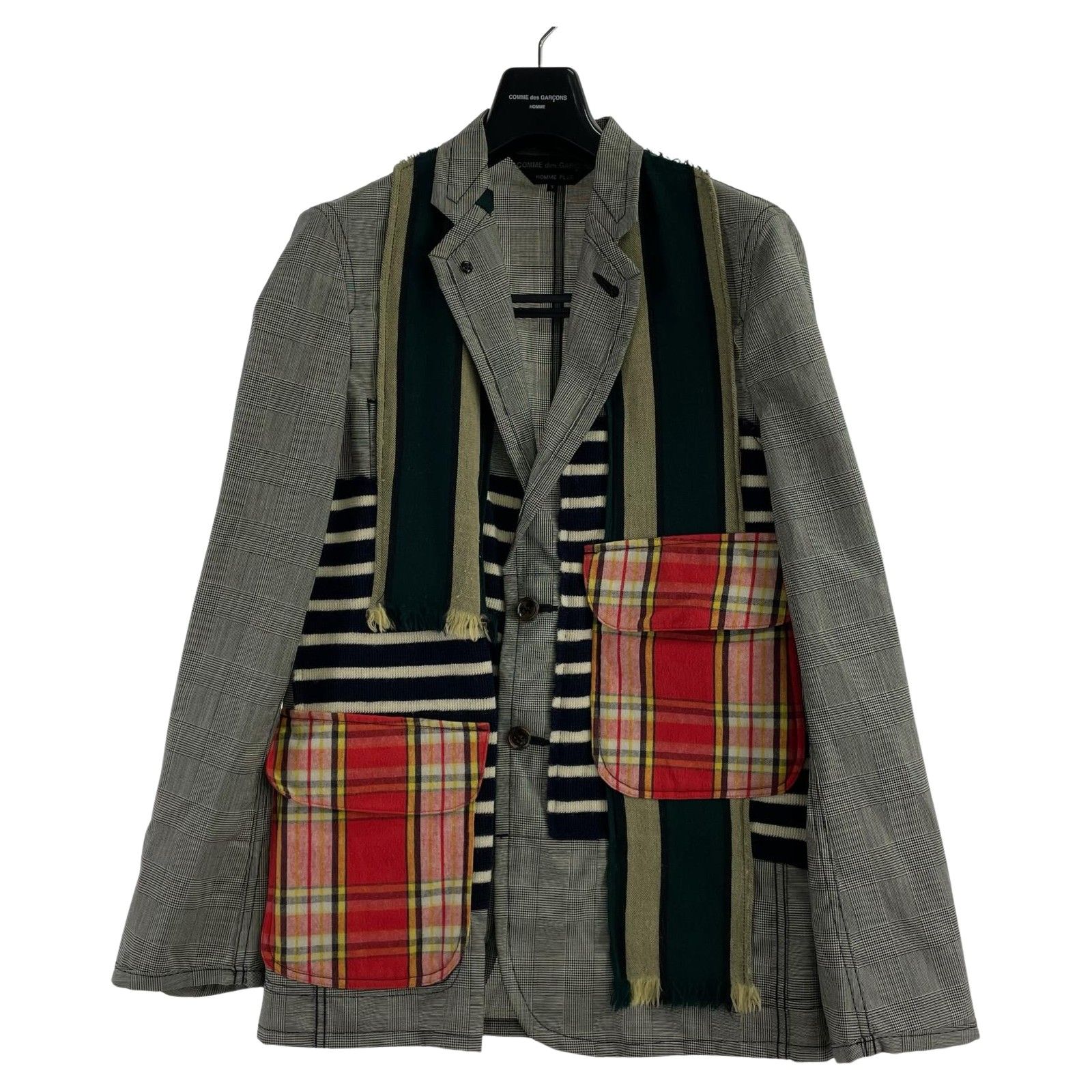 COMME des GARÇONS HOMME PLUS パッチワークテーラード COMME des GARCONS HOMME PLUS ｸﾞﾚﾝﾁｪｯｸ ﾊﾟｯﾁﾜｰｸ ﾃｰﾗｰﾄﾞｼﾞｬｹｯﾄ - メルカリ