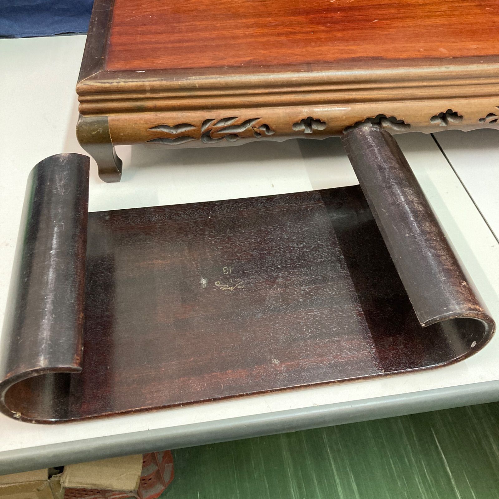 盆栽台 木製 花台 華台 花 華 幅約36cm〜60cm まとめて 花台 飾台 花台