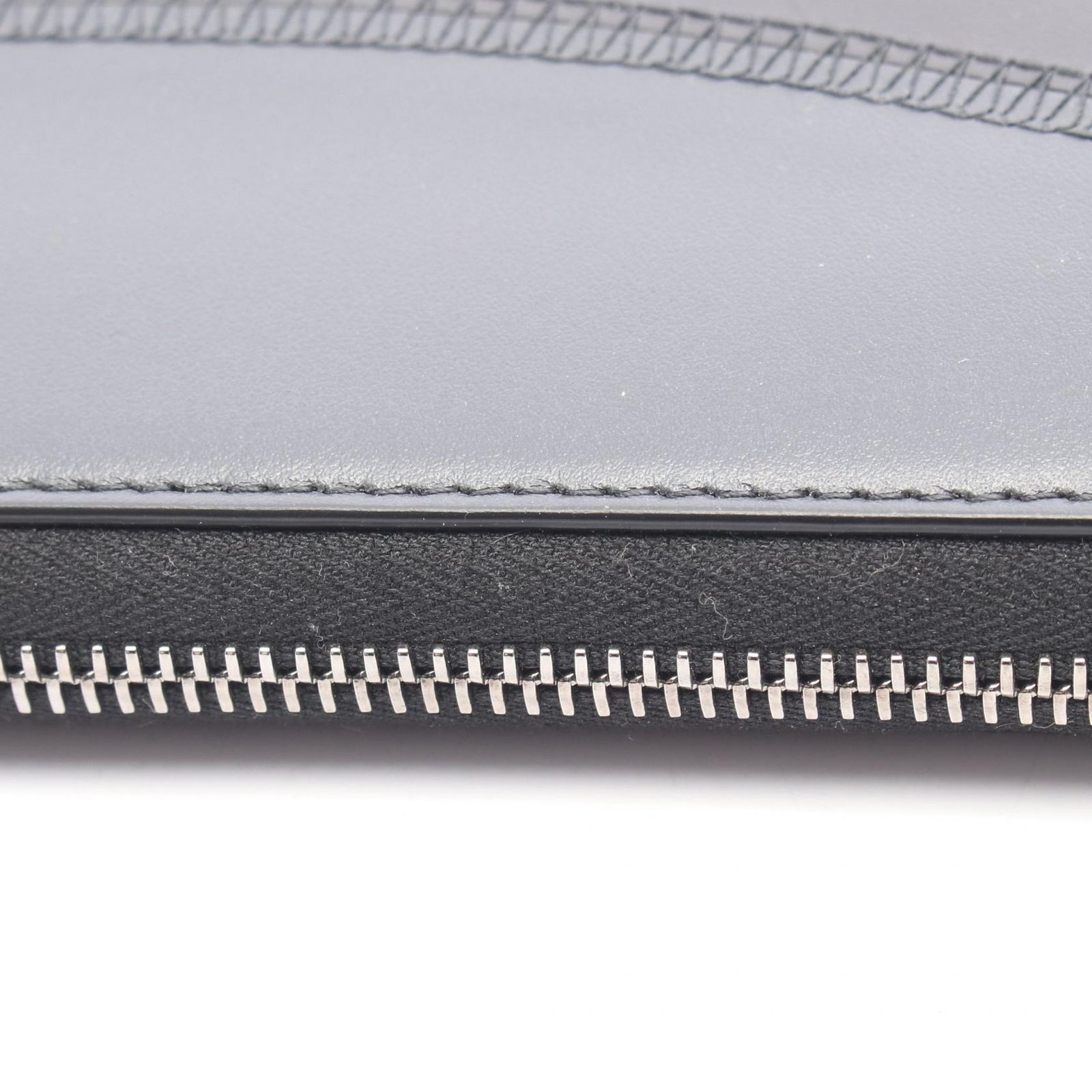 ディオール Dior ラウンド長財布 ロゴ ブラック/グレー レザー