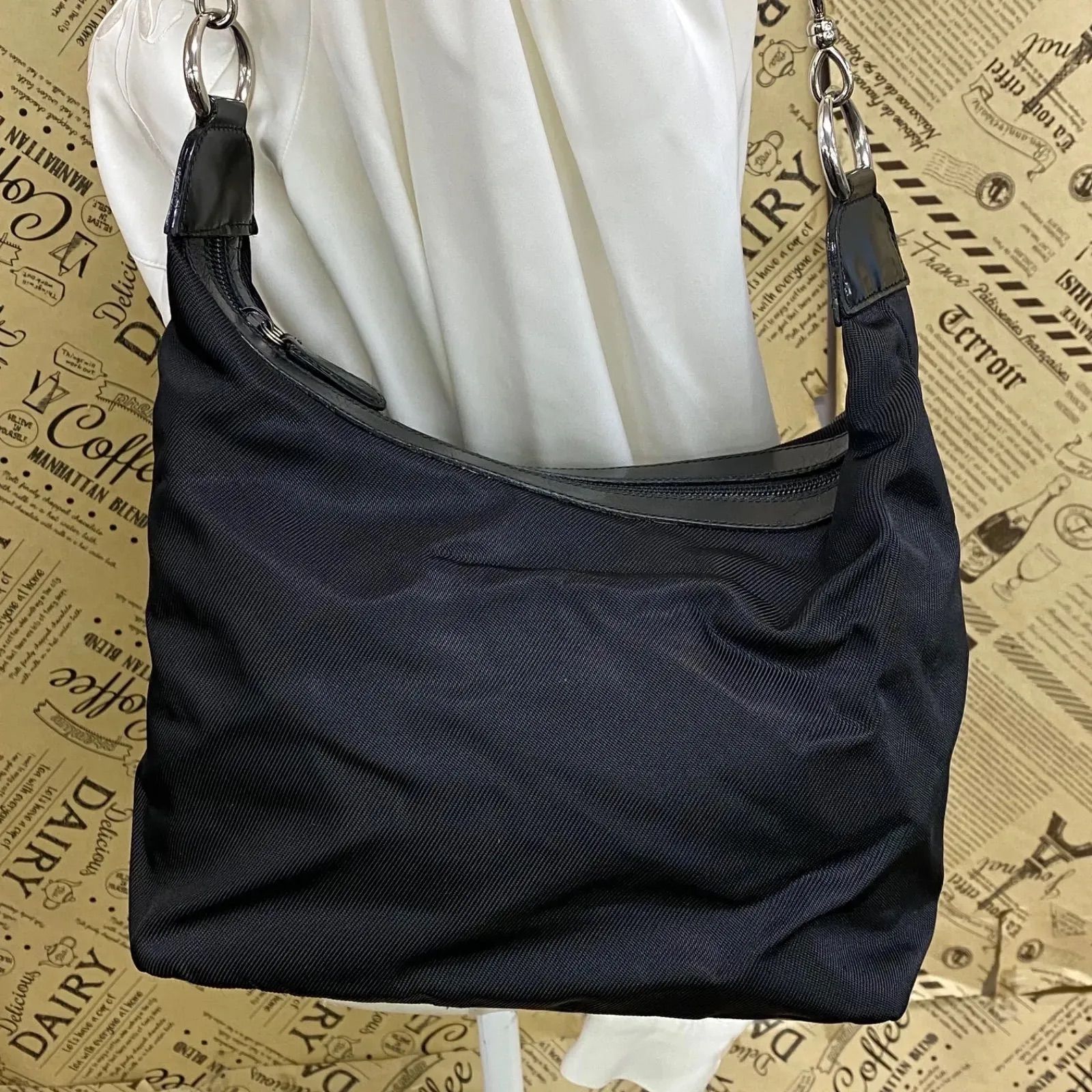 グッチ ハンド トートバッグ バンブー ナイロン 黒 ビジネス 旅行 FX525