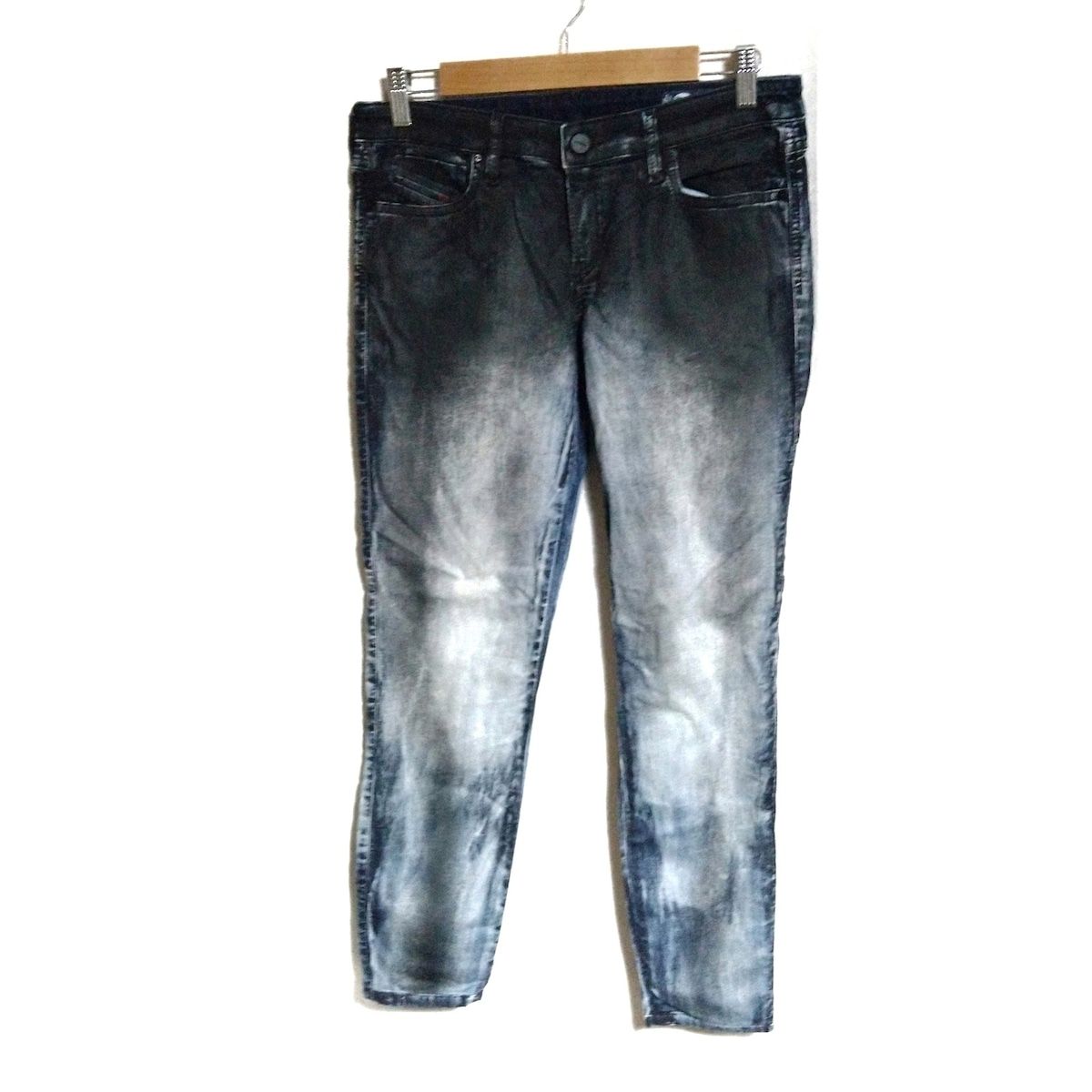 DIESEL ディーゼル ジーンズ サイズ29 XL レディース GRACEY NE 黒 ブルー ライトブルー フルレングス ダメージ加工