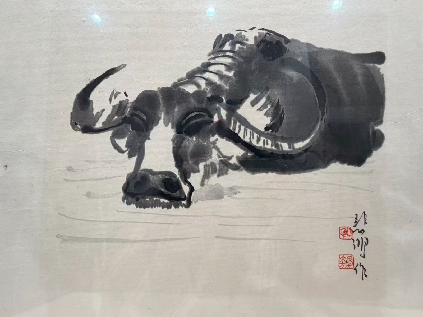 徐悲鴻 水牛図 ﻿水墨画 模写 - メルカリ