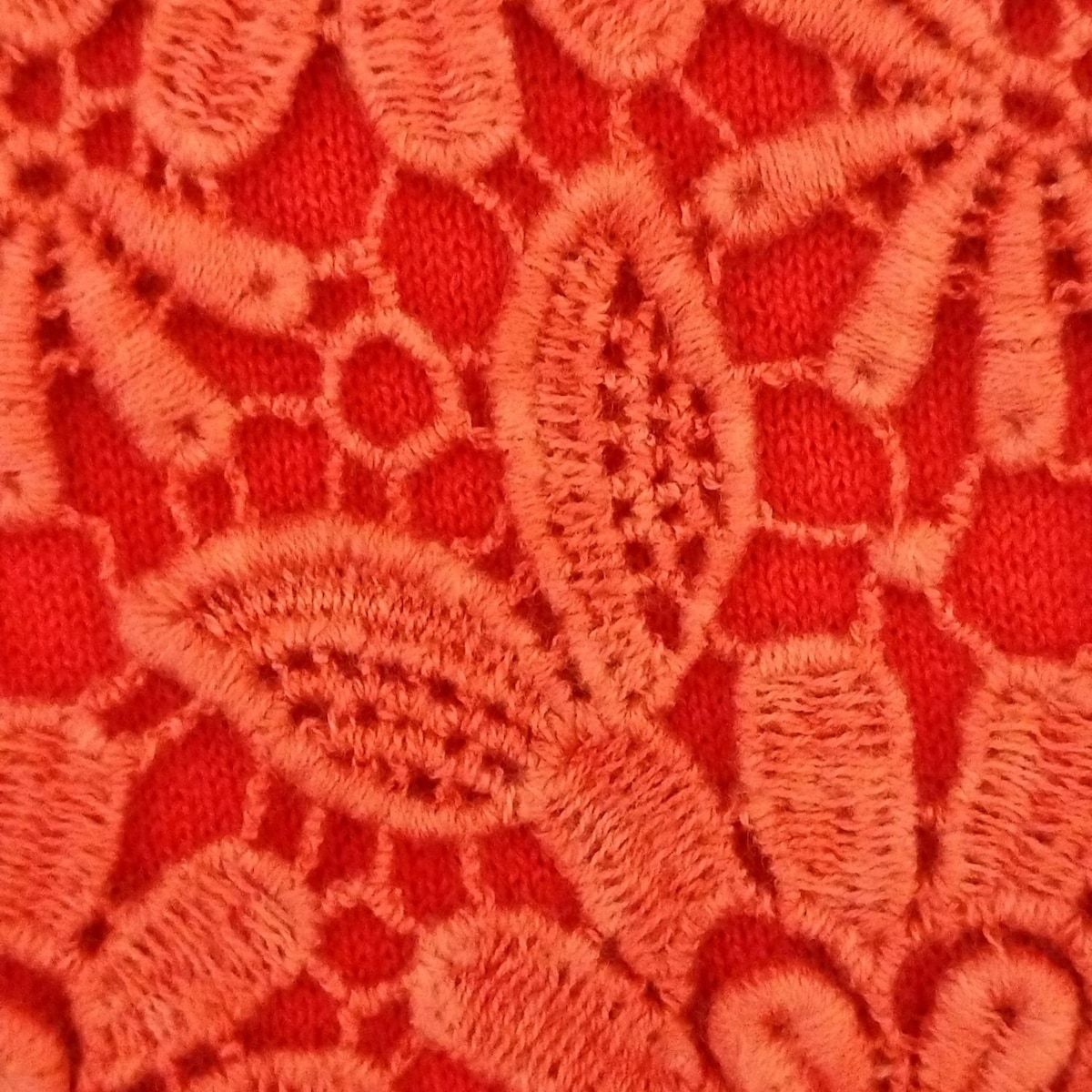 ケイタマルヤマ　カーディガン　刺繍　フラワー　花　赤 ケイタマルヤマKEITA MARUYAMA フラワー刺繍ホック留めニット