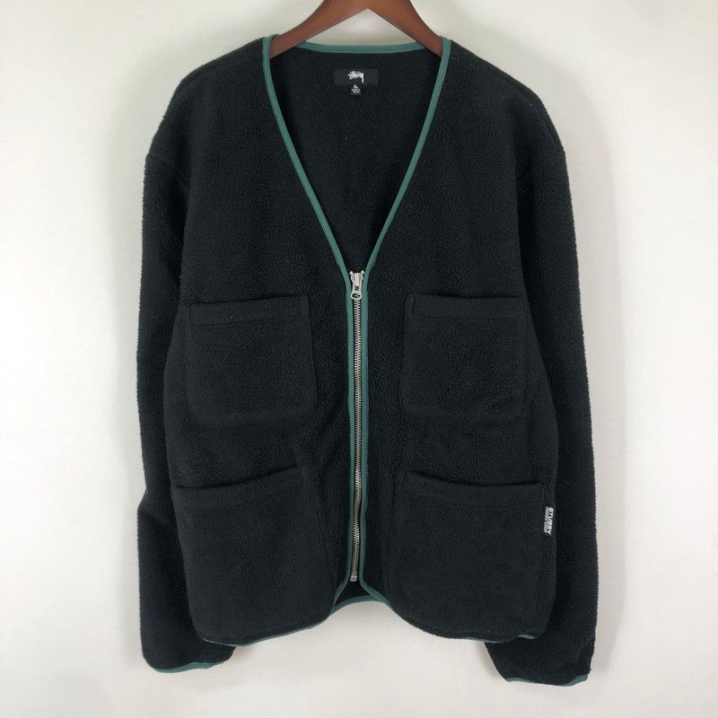 品 STUSSY ステューシー POLAR FLEECE 218131 ポーラー フリース カーディガン ライトアウター フリースジャケット 142 251129 ks 05 tei