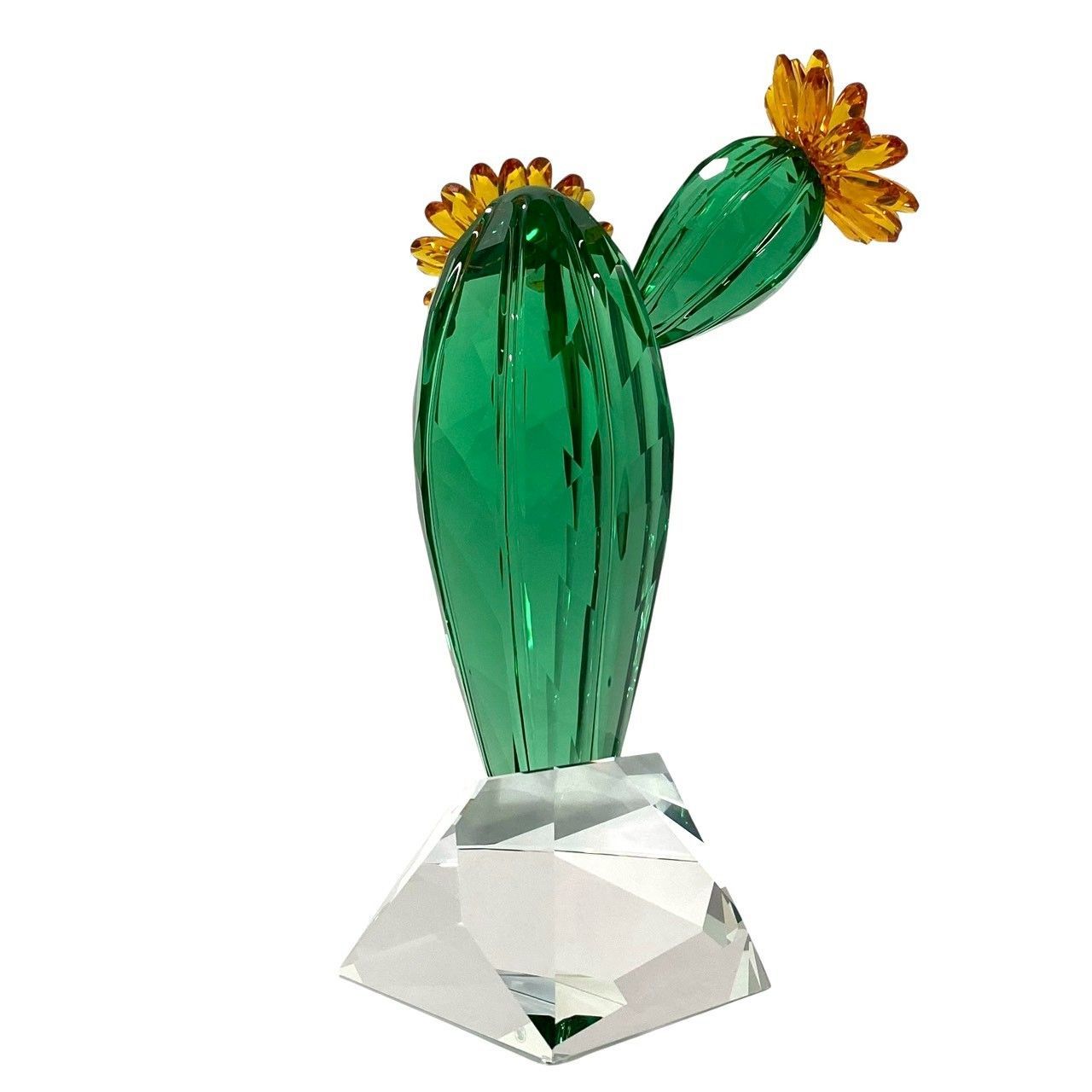 SWAROVSKI】クリスタル フラワー ゴールデン イエロー サボテン