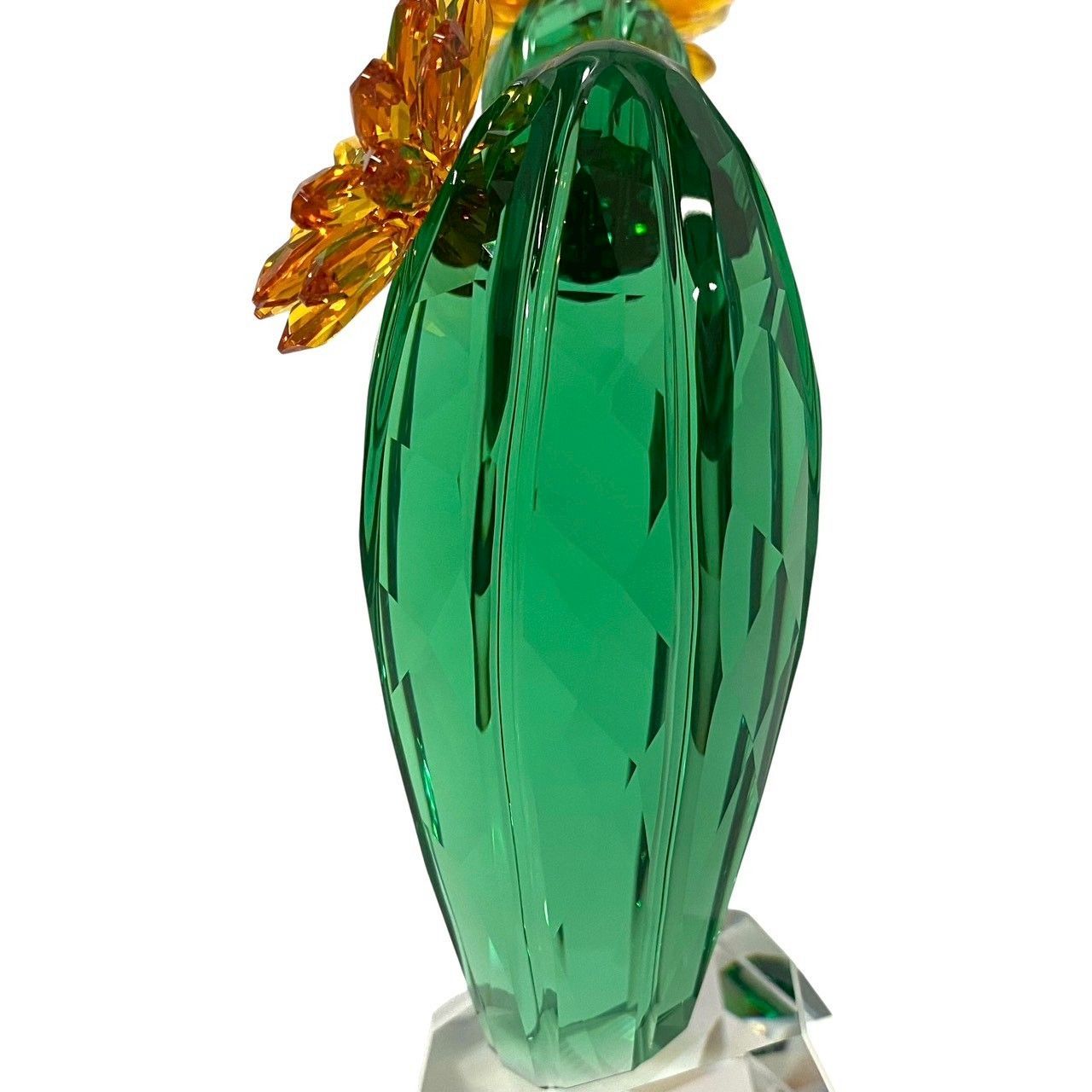 スワロフスキー クリスタル フラワー インテリア 置物 SWAROVSKI】クリスタル フラワー ゴールデン イエロー サボテン