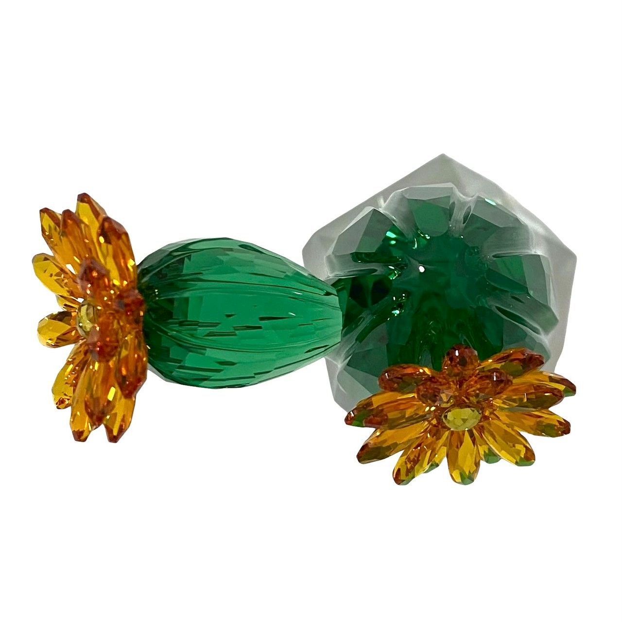 SWAROVSKI】クリスタル フラワー ゴールデン イエロー サボテン