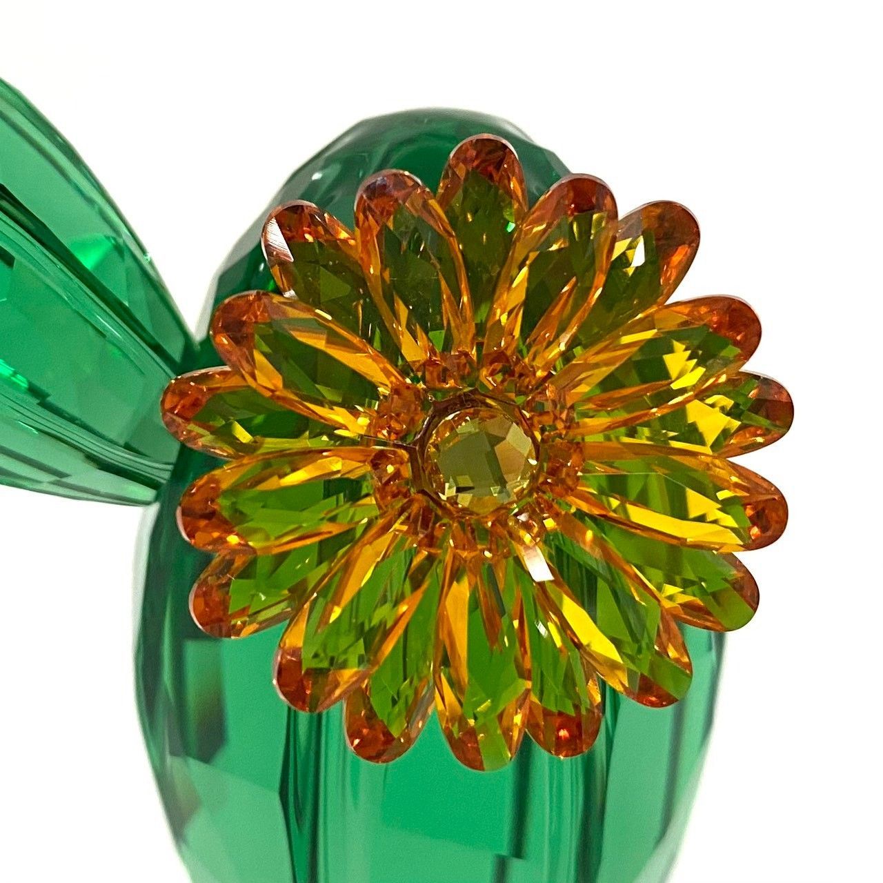 SWAROVSKI】クリスタル フラワー ゴールデン イエロー サボテン