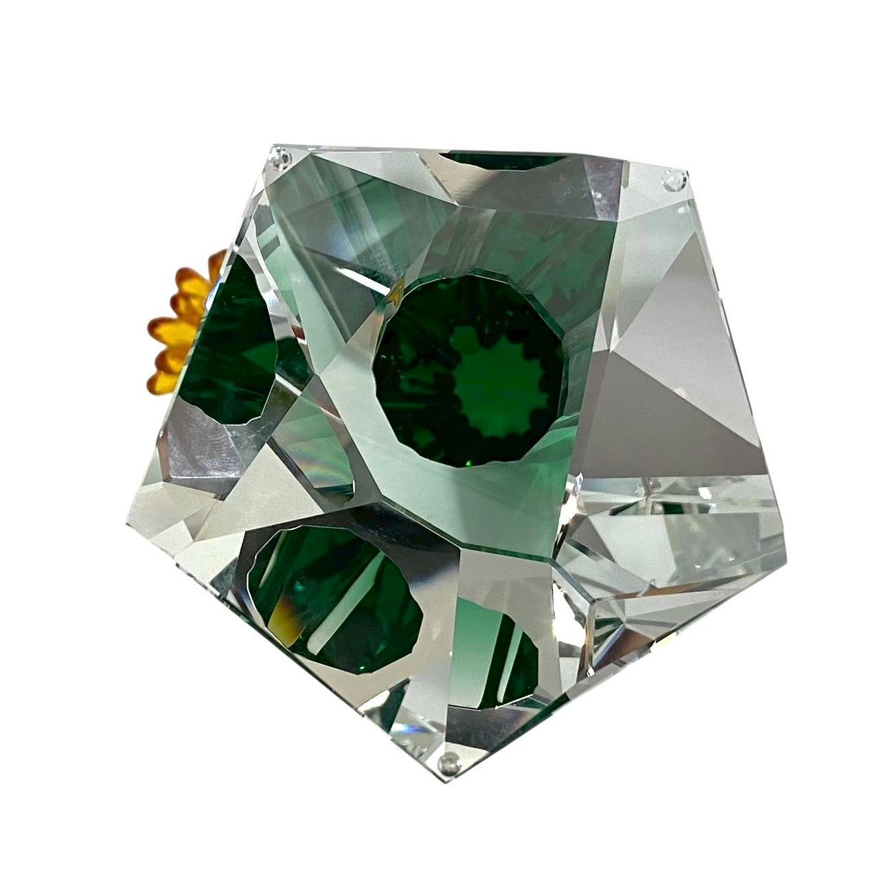 SWAROVSKI】クリスタル フラワー ゴールデン イエロー サボテン