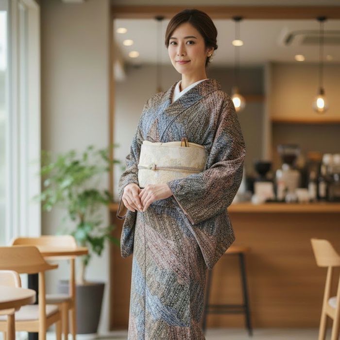 小紋 更紗 251204-4 正絹 反物 高級品 仕立て上がり価格 裏地正絹 胴裏