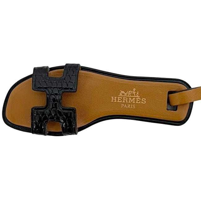 エルメス チャーム オランナノ ブラウン ブラック 美品 レザー 中古