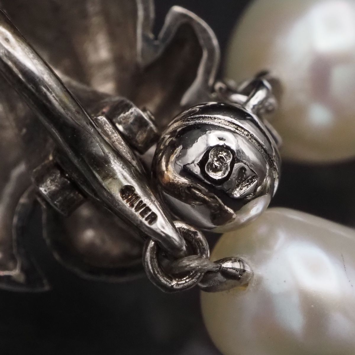 G020 淡水真珠 パール トルマリン SILVER刻印 ネックレス マルチカラー