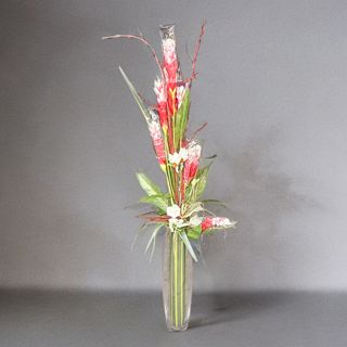 高さ186cm 存在感抜群のアレンジフラワー 新年 お正月 新規オープン 年末年始 開店祝い 事務所開き お祝い 装花 祝花 フラワーアレンジメント 造花 アートフラワー インテリアフラワー 玄関 店舗ディスプレイ向け