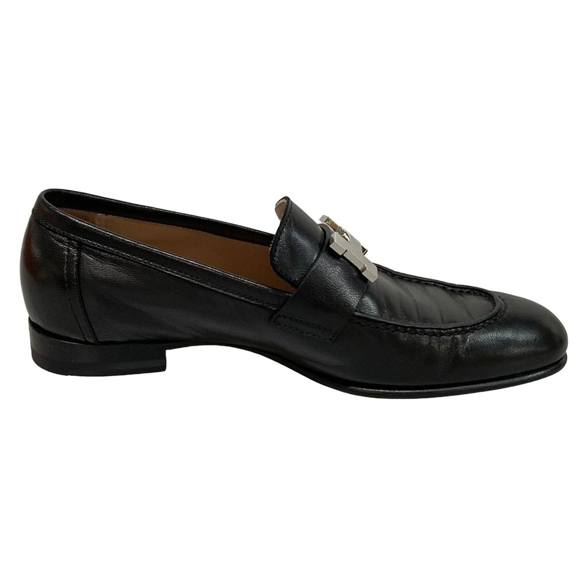 エルメス　モカシン　パリ　ローファー　黒　シルバー金具　36 レザー　付属品付 渋谷並木橋店】HERMES エルメス ローファー モカシン パリ 黒